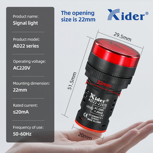 AD22-22DS 16mm 22mm 220V/380V/12V /24v Led <strong>Indicator</strong> Light Panel <strong>Indicator</strong> Light Equipment <strong>Indicator</strong> Lights - Product Image 2