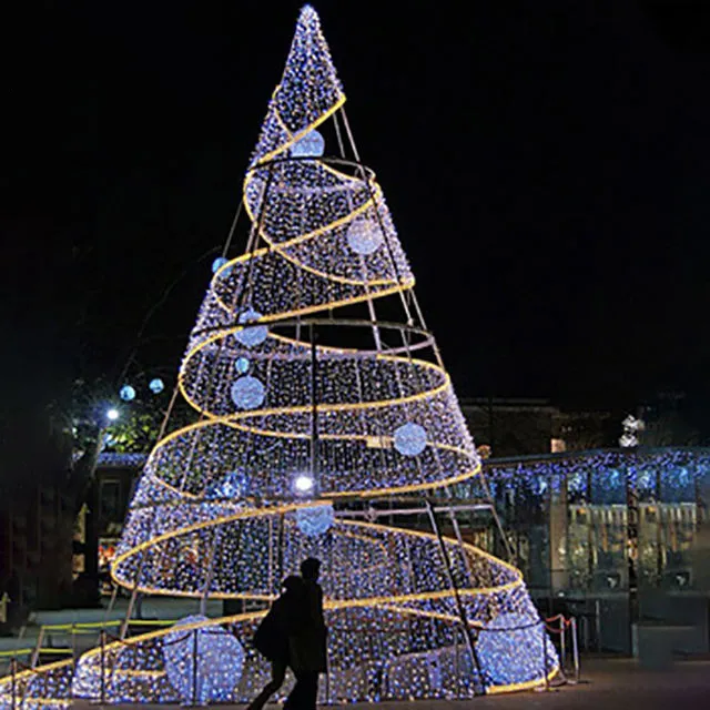 Adornos navideños y decoración, iluminación Led gigante para árbol, cono de Navidad, nuevo diseño