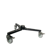 QFYS Chariot pliable universel en alliage d'aluminium pour trépied photo avec 3 roues, accessoires photo robustes pour la prise de vue vidéo