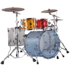 Professionele akoestische drumset in Bitterkoekje kleur acryl drum kit