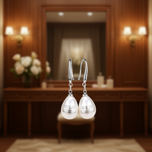 Bolex Vakutaa – boucles d'oreilles en argent plaqué or blanc avec perle de culture d'eau douce de forme baroque, bijoux classiques pour femmes - Product Image 2