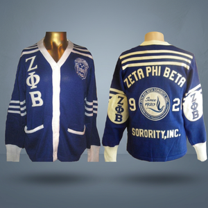 Zeta Phi Beta Sorority Embroidery Women Acrylic <b>Cardigans</b> | Sorority Embroidered Ladies Custom Style Woolen <b>Cardigan</b> <b>Sweater</b> - Product Image 3