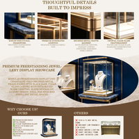 Comptoir de présentation de montres en bois massif élégant et moderne, vitrine en verre pour la vente de montres et de bijoux de luxe