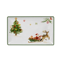 Vaisselle en mélamine motif houx de Noël légère pour les réunions de Noël, les pique-niques en plein air, les restaurants et le service de repas commercial