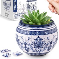 Puzzle 3D pour Jardinière, 80 Pièces, Porcelaine Bleue et Blanche, Oiseaux Orientaux, Fleurs, Pot de Fleurs, DIY, Vente en Gros, Cadeau, Décoration