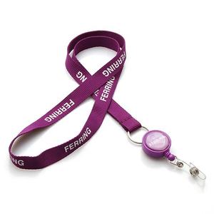 Longe personnalisée bon marché de sérigraphie en gros avec bobine d'insigne - Product Image 2