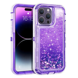 Funda para iPhone 17 Pro Max, funda protectora antichoque de arena líquida tres en uno con cobertura total - Product Image 5
