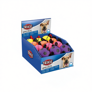 Juego de pelotas de neón Trixie de goma suave de 6 cm con cuerda para perros, juguete - Product Image 2
