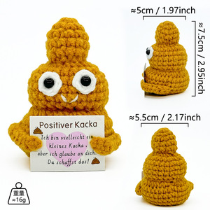 Muñeco de punto hecho a mano, adorable, con vibra positiva, adorno de escritorio, regalo para todos, Brown <span class=keywords><strong>Poop</strong></span> (P Card) - Product Image 2