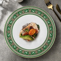 Service de table en porcelaine fine de Noël – Assiettes et bols en céramique ronds pour fêtes, maison et restaurant