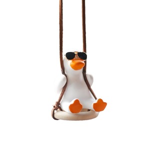 Pendentif de voiture en plâtre Yu Xiang Yuan Duck, figurine de dessin animé oscillante pour la décoration intérieure de voiture - Product Image 5