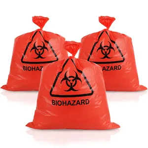 Yurui LDPE PP HDPE Bolsas de basura médica Eliminación de residuos Hospital Autoclavable Amarillo Rojo Bio bolsa de peligro