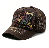 Cappello da Baseball Gotico Y2K all'Ingrosso con Stampa Sfumata di Spine, Stelle e Fiamme, Stile Streetwear