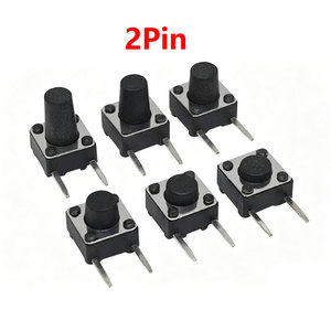 6x6 (ข้าง 2 พิน) แทคสวิตช์ 6*6*4.3/4.5/5/5.3/5.5/6/7/8/9/10 มม. DC12V/50mA ประเภทแนวนอนไมโครปุ่มสวิตช์ - Product Image 1