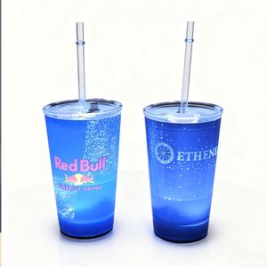 Gobelets lumineux LED créatifs pour bar et cadeaux de fêtes avec couvercle en plastique PS, gobelets à eau lumineux - Product Image 5