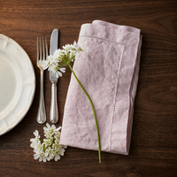 Serviettes de table en coton et lin lavande à points de fustage réutilisables pour hôtels, restaurants, traiteurs, banquets - Fournisseur en gros