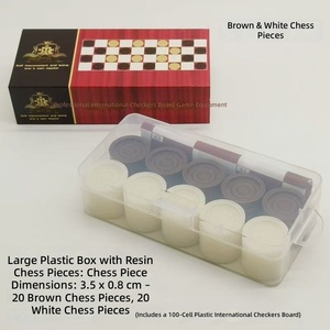 <span class=keywords><strong>Jeu</strong></span> de Dames 10x10, 100 Pions, 35mm, en Résine Marron et Blanche, Grandes Pièces, pour Tournoi Professionnel, École, Club, Boîte Portable, Kit de <span class=keywords><strong>Jeu</strong></span> - Product Image 2