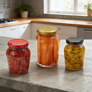 Lot <span class=keywords><strong>de</strong></span> bocaux en verre transparent scellés 200ml 300ml 400ml vides pour confiture, miel, cornichons, <span class=keywords><strong>conserve</strong></span>, avec couvercles sans BPA, qualité alimentaire - Product Image 4