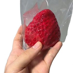 Custom Fidget <b>Toy</b>-Trending Solid Large Snow-Capped Strawberry Squeezable - Soft and Squishy Stress-Relief <b>Mochi</b> <b>Toy</b> - Product Image 1