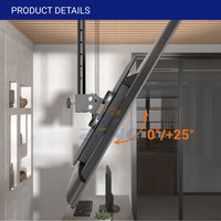 Soporte de Techo Abatible para TV Zeno, Ajustable en Altura de 32-80 Pulgadas, Soporte de Acero Laminado en Frío para Monitor/TV T6905L