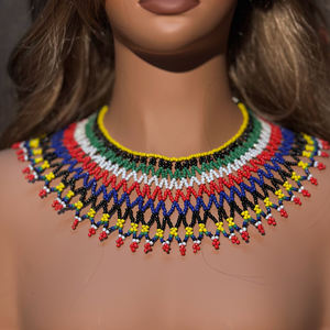 AHAYA, collar de cobre de estilo bohemio para mujer, hecho a mano, con cuentas geométricas, chal exagerado Vintage, babero, Gargantilla, Declaración Africana - Product Image 1