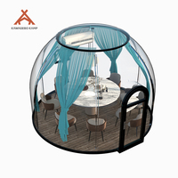Dôme géodésique préfabriqué rond en polycarbonate PC Kawagebo Kamp (KK) 3,6 m / 11,8 pi pour hôtel Igloo 10.2 ㎡   Maison bulle de glamping