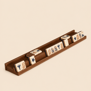 Support de Mahjong 20 pouces en cuir PU avec support de tuiles en bois et poussoir magnétique amovible – Fabrication OEM/ODM pour usine de Mahjong - Product Image 5