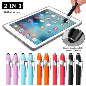 Promosyon Stylus dokunmatik 2 in 1 tükenmez kalemler Metal kauçuk özel Logo baskı lazer gravür ile reklam için sabit ofis hediye - Product Image 5