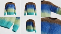 Farbverlauf Flauschiger Mohair-Pullover Rundhals-Ombré-Strickpullover Winter-Warm Großhandel Großbestellung Maßgefertigte Strickware