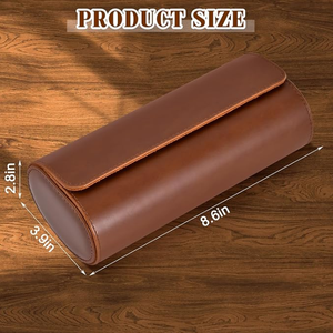 Watch Roll Case 3 Watch Storage and Organizer-Secure with <strong>Innovative</strong> Removable Pillows Solid Dividers Watch <strong>Jewelry</strong> Travel <strong>Box</strong> - Product Image 2