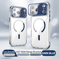 Coque de téléphone portable transparente de luxe pour iPhone 17 Pro 18 Pro Max, étui magnétique avec 150 points d'ancrage °   Support complet pour objectif d'appareil photo
