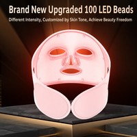Masque facial LED sans fil à lumière infrarouge personnalisé en silicone pour la thérapie par la lumière rouge, beauté du visage