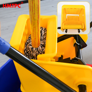 Système en plastique de vadrouille à triple seau pour le nettoyage de l'hôtel Chariot pliant de balayage à domicile Nettoyage manuel du chariot d'<span class=keywords><strong>essoreuse</strong></span> de vadrouille - Product Image 5