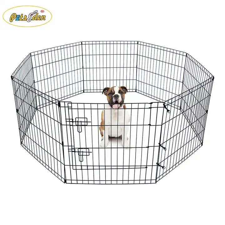 24 pollici metallo filo cane Playpen Pet canile esercizio gabbia recinzione 8 pannelli