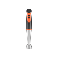 Mixeur plongeant durable 200W avec 4 lames, 2 vitesses, fonctions de pilage et de broyage de glace, nettoyage facile pour usage domestique et hôtelier
