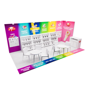 Stand d'exposition facile à assembler et à démonter rapidement, stand modulaire 10x20 pieds avec présentoir en acrylique pour l'<span class=keywords><strong>Expo</strong></span> des confiseries et des en-cas - Product Image 3