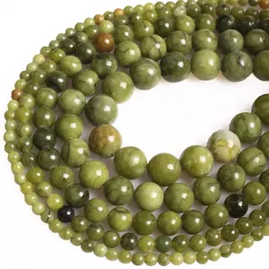 vert jade lâche Suppliers-Perles de pierres précieuses naturelles, en vrac, jade vert chinois, livraison gratuite, vente en gros