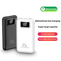 Chargeur mobile à charge rapide PD22.5W, double sortie USB, batterie externe portable 10000mAh avec affichage numérique