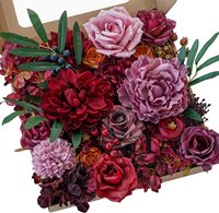 Künstliche Seidenblumen-Box-Set DIY Tischdekoration mit Schaumrosen und Blättern für Hochzeitsgeschenksets für Frauen