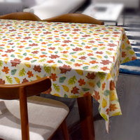 Nappe européenne PEVA/PVC pour décoration de fête, vinyle imperméable avec support en flanelle, couverture de table, feuilles d'automne, de haute qualité