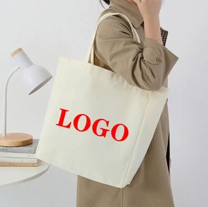 Bolsa de Tela de Algodón de Gran Capacidad con Logotipo Personalizado Bordado, Bolsa de Lona Extra Grande Natural - Product Image 4