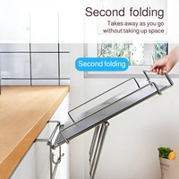 Support de rangement pliable en acier inoxydable pour casseroles, à suspendre sur comptoir de cuisine, porte de placard ou plan de travail, pour optimiser l'espace