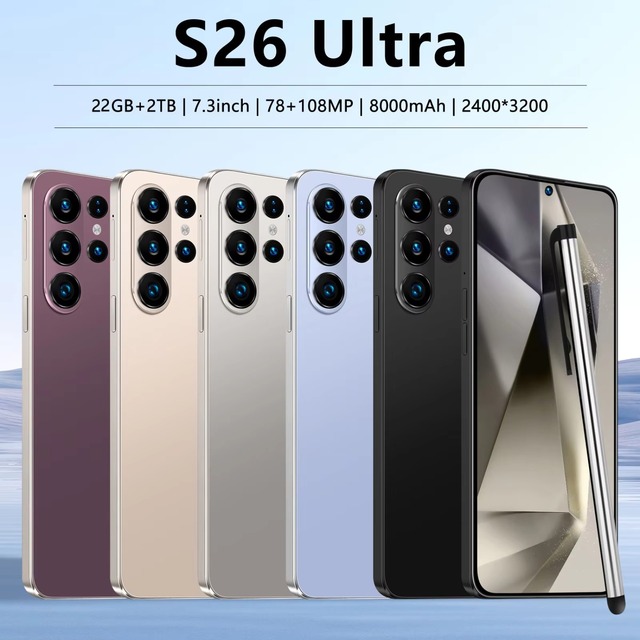 22GB+2TB S26 ultra Smartphones Hot Selling Android 15 7.3 Inch Full Screen Cellphones Global 5G S26 ULTRA Mobile Phones