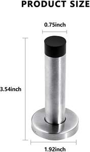 Fixez le support mural <span class=keywords><strong>de</strong></span> <span class=keywords><strong>porte</strong></span>, acier inoxydable satiné, pare-chocs en caoutchouc <span class=keywords><strong>de</strong></span> 90mm, <span class=keywords><strong>butée</strong></span> <span class=keywords><strong>de</strong></span> <span class=keywords><strong>porte</strong></span> - Product Image 2