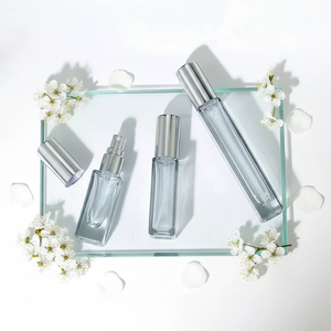 Customizable Square High Grade Gray Glass Perfume Spray <b>Bottle</b> 3ml/5ml/<b>10ml</b> Black Walnut Cover - Product Image 1