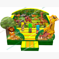 Structure gonflable pour enfants, thème animaux de la forêt, avec obstacles et trampoline, pour jardin extérieur, location pour fêtes