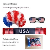 Perruque afro tissée drapeau américain USA-Canada sans permanente ni teinture, avec bandeau et accessoires pour le Jour de l'Indépendance du Mexique, toutes saisons