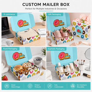Best Seller Custom Printed Donut Pattern Corrugated Mailer <b>Boxes</b> Food Safe <b>Bakery</b> Gift <b>Boxes</b> With Inner Print Own Factory - Product Image 4
