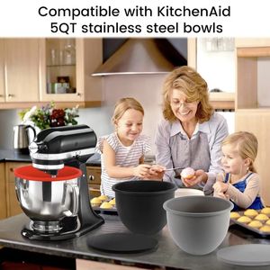Meilleur vendeur transfrontalier, bol mélangeur en silicone écologique de marque WX, 5 quarts, pour batteur sur socle inclinable KitchenAid - Product Image 5