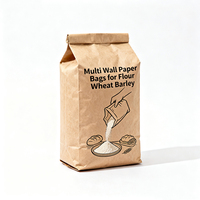 Sac en papier kraft brun recyclable et résistant aux déchirures, robuste, à fond carré, à quatre soudures, personnalisable pour l'emballage alimentaire